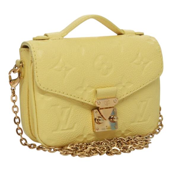 LOUIS VUITTON Monogram Empreinte Chain Micro Metis Bag Yellow - Picture 1 of 16